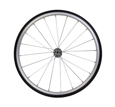 Silver aluminum wheel for 8oz and 16oz popcorn machine carts